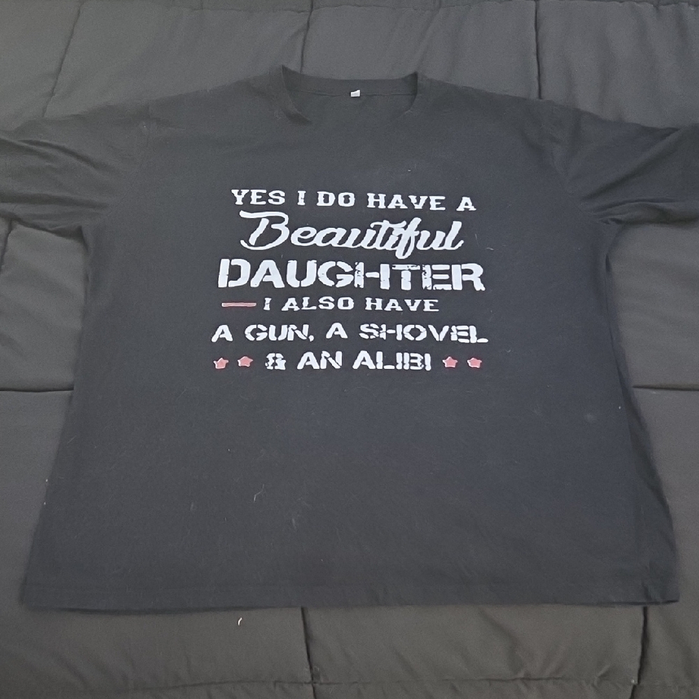 Black Short Sleeve Tee with Humorous Graphic